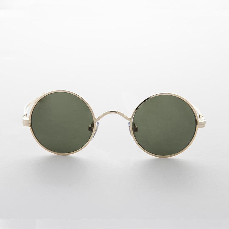 Round Steampunk Vintage Sunglass with Adjustable Temples - Swazi